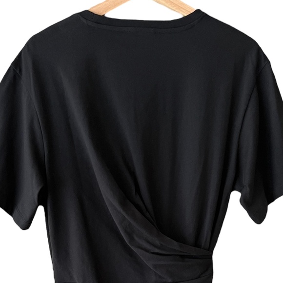 NWT FRAME Draped Knit Short Sleeve Mini Dress in Black Size XS - Picture 10 of 12